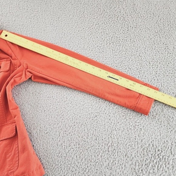 Talbots Jacket Womens Size 4 Orange Cotton Blend Denim Full Zip Grandmacore - Picture 10 of 12